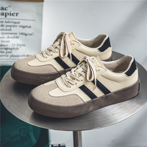 All-matching PU Leather Couple Flat Sneakers Men - Image 6