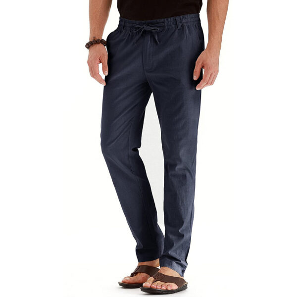 Business Casual Men's Pants Europe And The United States Loose Large Size Elastic Waist With Solid Color Sweatpants Men - Image 7