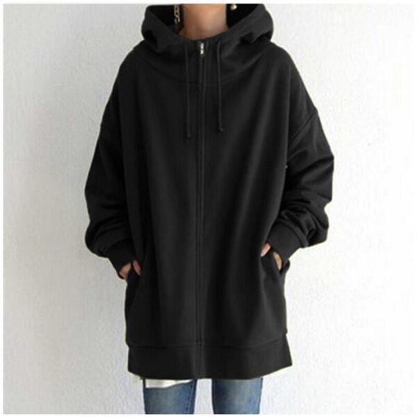 Women's Fuzzy Hoodies Long Sport Pullover Hoodie Full-Zip Hoodie Sweatshirt - Image 4