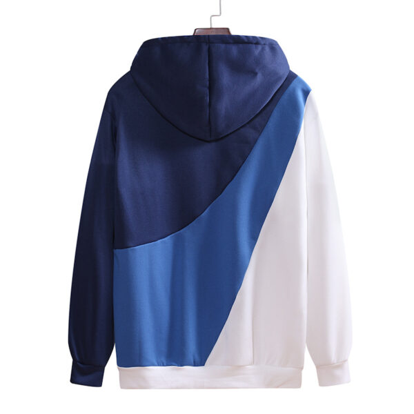 Casual Men's Loose Stitching Hooded Pullover Sweater - Image 8