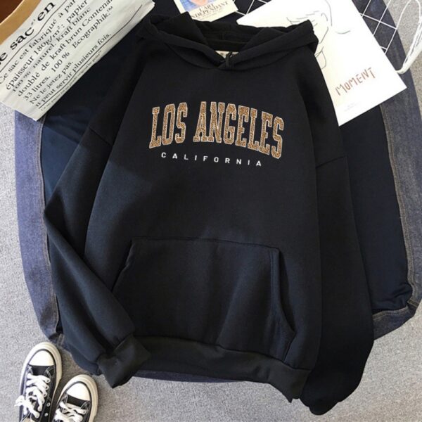 Los Angeles, California Usa City Leopard Hoodie - Image 8