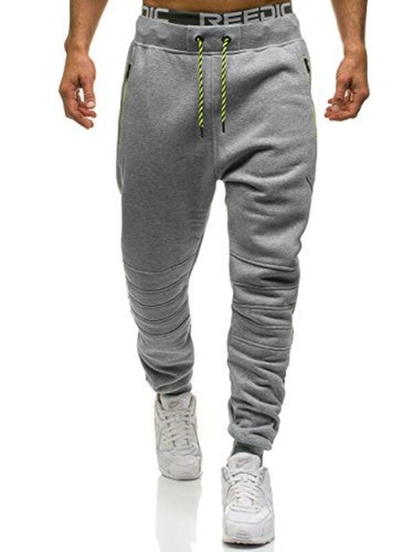 Men's casual pants zipper stitching sports pants - Image 2