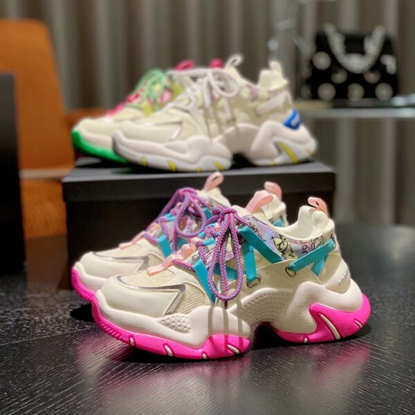 Autumn New Korean Style Colorblock Breathable Casual Women's Sports Shoes - Image 7