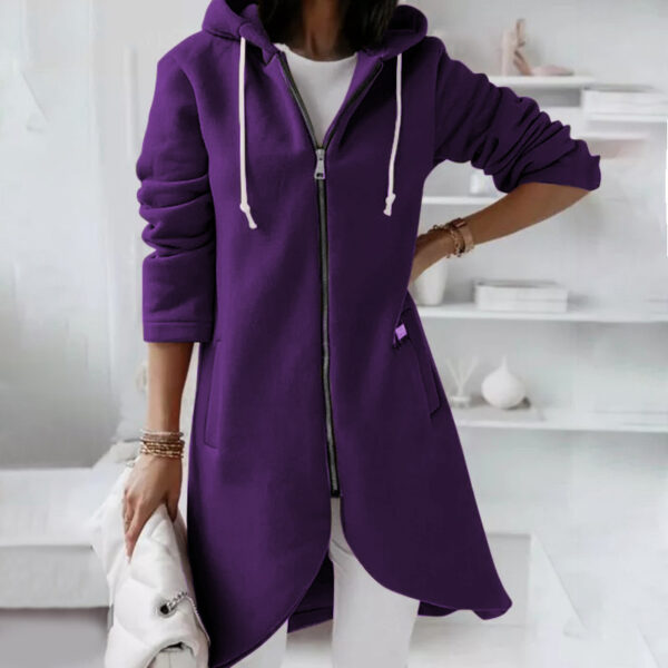 Hoodie Sweatshirt Zipper Hooded Long Sleeve Sweater With Pocket Outerwear Tops Clothes - Image 2