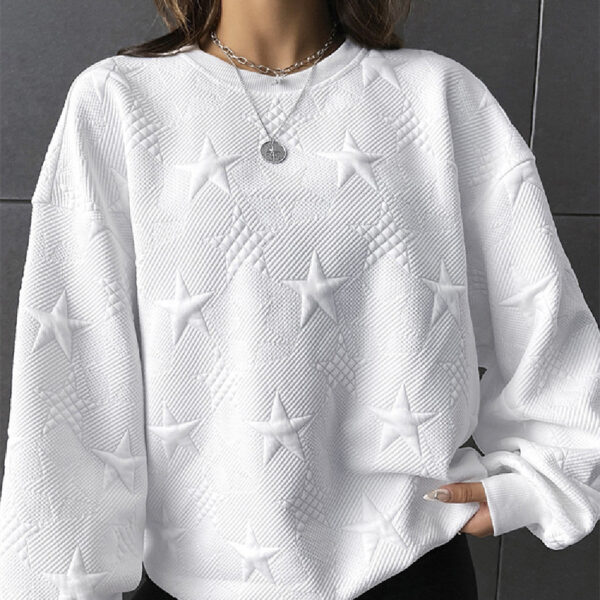 Casual Loose Round Neck Pullover Women - Image 5