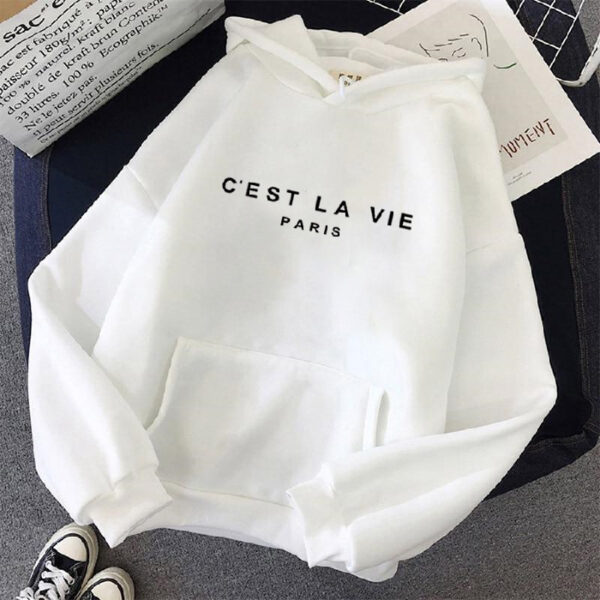 Loose Hooded Sweater Student Hoodie With Letter Print Sports Tops - Image 9