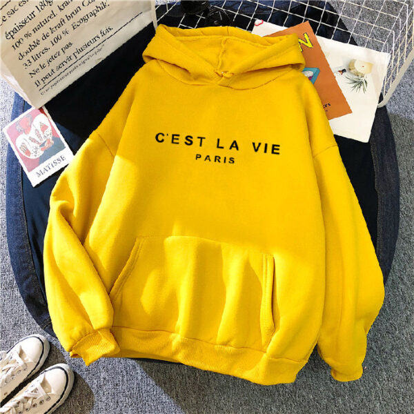 Loose Hooded Sweater Student Hoodie With Letter Print Sports Tops - Image 3