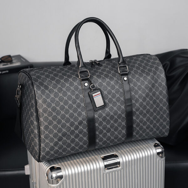 Large Capacity Short Distance Crossbody Bag Korean Plaid Travel Handbag - Image 6