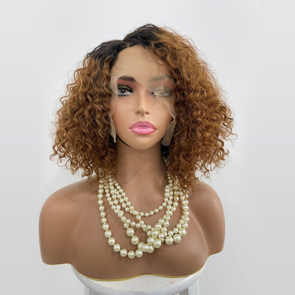 Cross-border E-commerce Exclusively For Ombre Curly Bobo1b30 Human Hair Lace Wig - Image 4