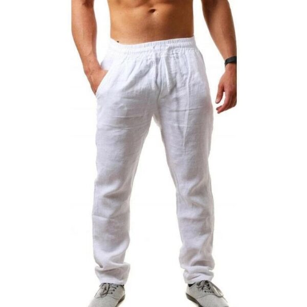 Summer Men's Breathable Linen Loose Leisure Sports Trousers - Image 9