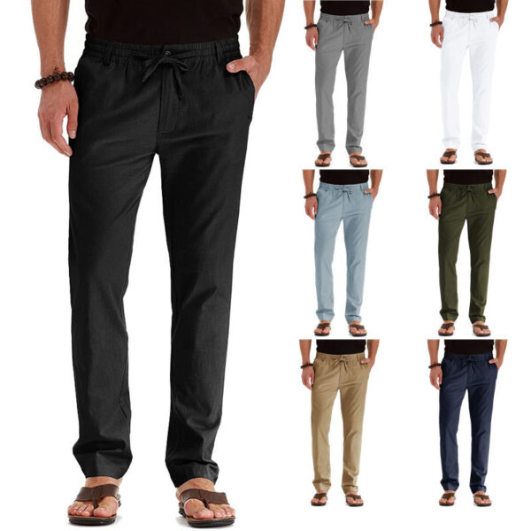Business Casual Men's Pants Europe And The United States Loose Large Size Elastic Waist With Solid Color Sweatpants Men - Image 6