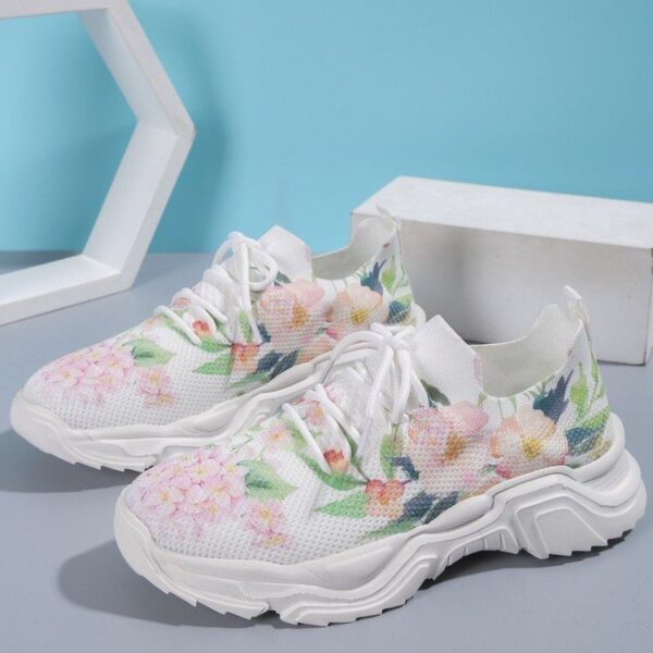Casual Flower Sports Shoes Women Flat Bottom Plus Size - Image 6