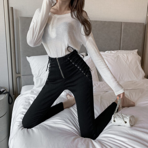 High waist jeans slim skinny cropped pencil pants - Image 7