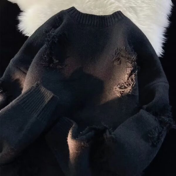 Autumn And Winter Ripped Sweater Men - Image 2