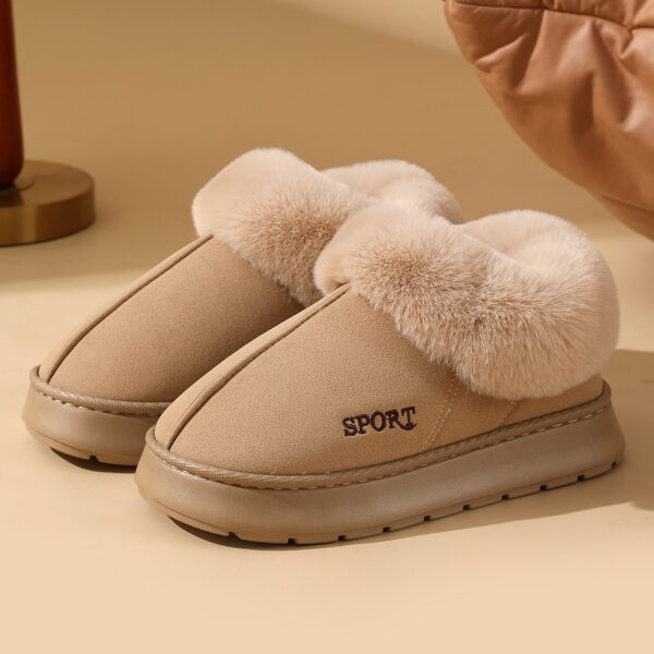 Plush Cotton Shoes For Women Winter Warm Home Slippers Outdoor Snow Boots - Image 4