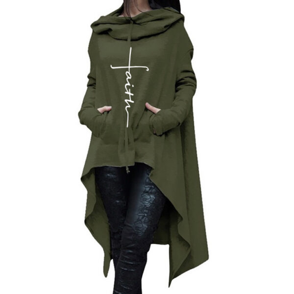 Long embroidered cloak hooded sweater - Image 3