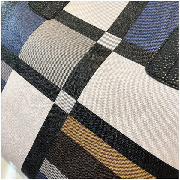 PU Shoulder Fashion Plaid Large Capacity Shopping Bag - Image 7