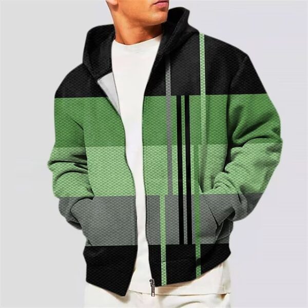 3d Printing Cardigan Zipper Men's Hooded Sweater - Image 4