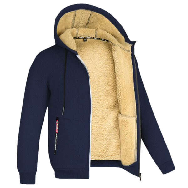 Trendy Handsome All-matchloose Coat Fleece-lined Thickened Men's Clothing - Image 4