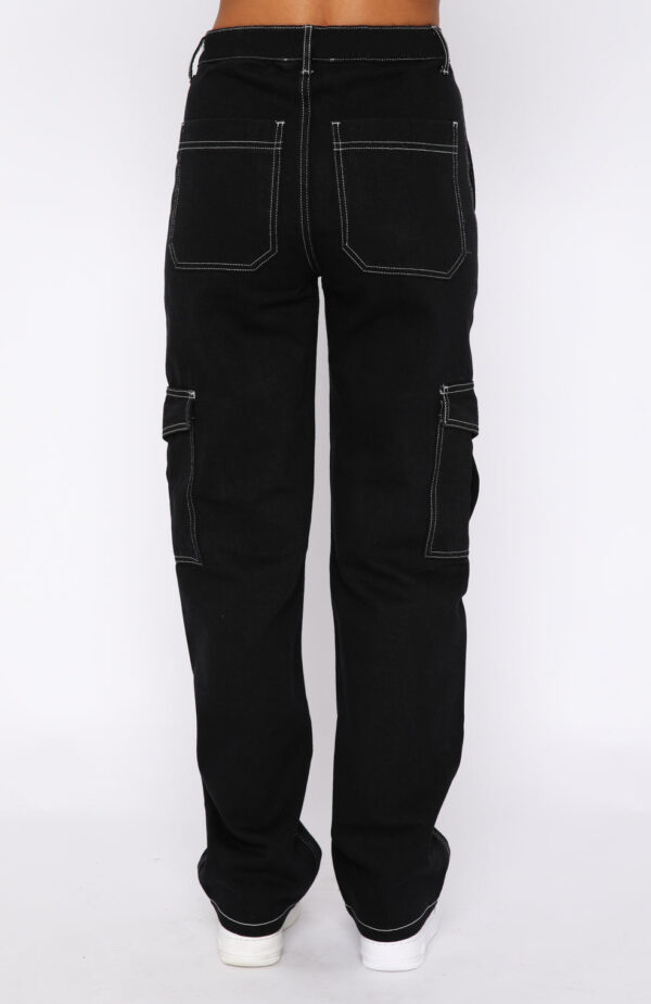 Women's Fashion Stitching Straight Multi-pocket Cargo Pants - Image 4