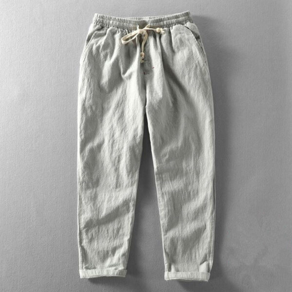 Cotton And Linen Youth Plus Size Long Pants - Image 4