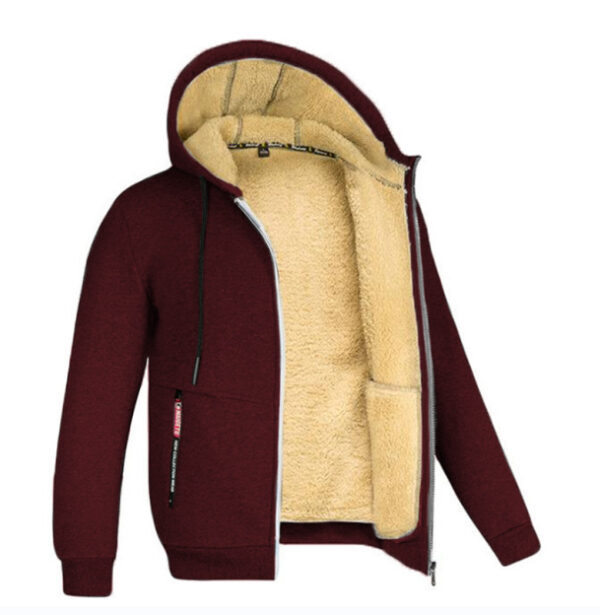 Trendy Handsome All-matchloose Coat Fleece-lined Thickened Men's Clothing - Image 5