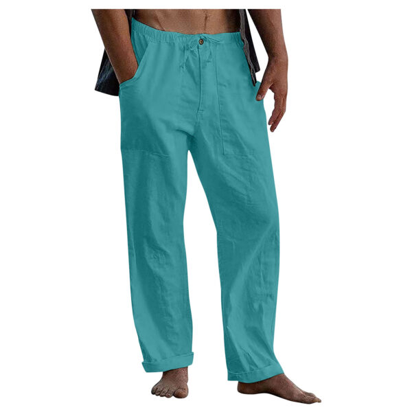 Drawstring Casual Pants Summer Solid Color Trousers - Image 2