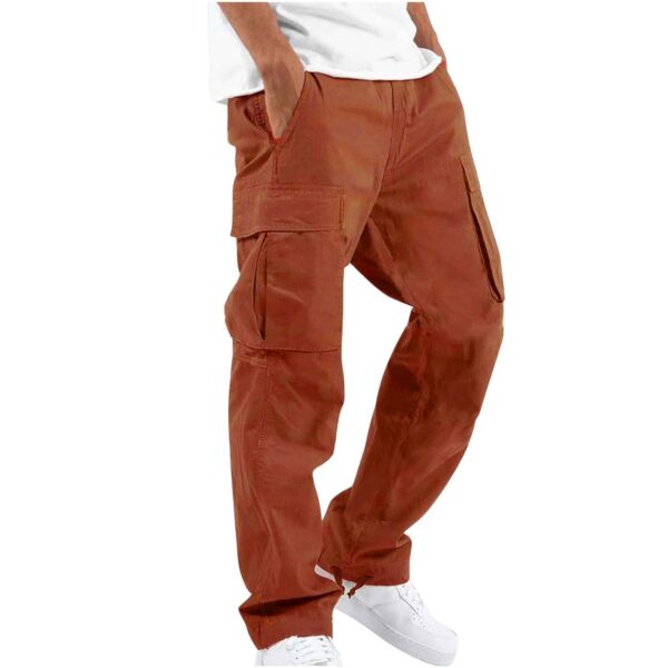 Men's Workwear Drawstring Multi-pocket Casual Pants - Image 4