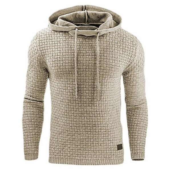 Men's Jacquard Sweater Long-sleeved Hoodie Warm Color Hooded Sweatshirt Jacket - Image 8