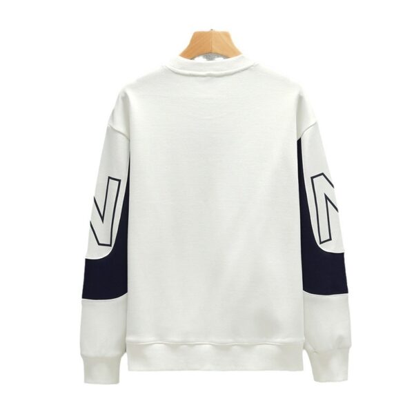 Loose Color Matching Round Neck Long Sleeve T-shirt Casual Top - Image 3