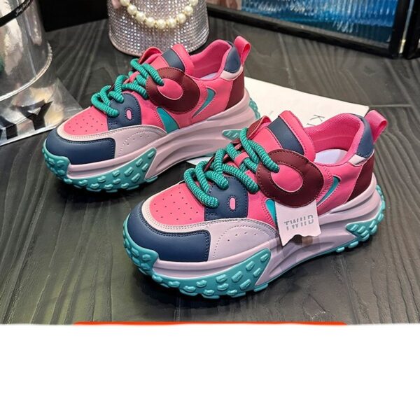 Thick-soled Leather Sports Casual Shoes Breathable - Image 3