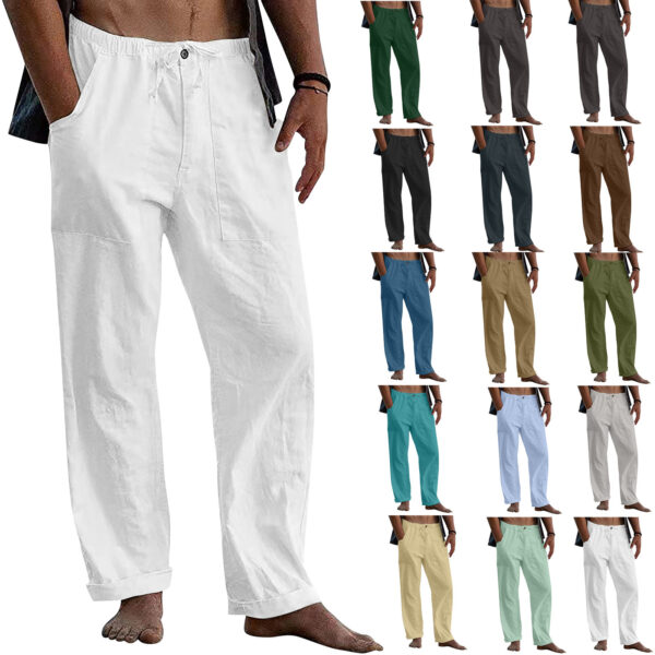 Drawstring Casual Pants Summer Solid Color Trousers - Image 6