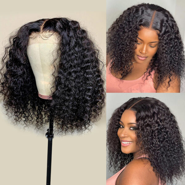 Sunper Queen Short Bob Wig Jerry Curly Human Hair Wigs For W - Image 2