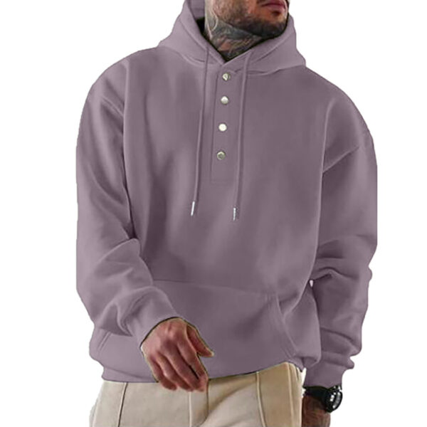 Men's Loose Fitting Casual Hooded Sweater - Image 2