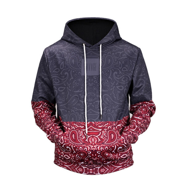 Slip Pocket Hooded Hip Hop Sweater Men - Image 2
