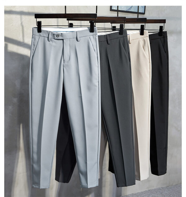Men's Business Straight Slim Fit Plus Size Casual 9 Ankle-length Suit Pants - Image 4