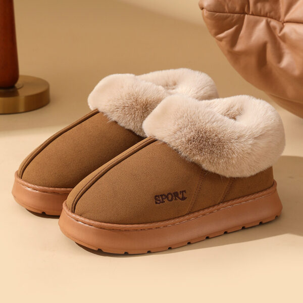 Plush Cotton Shoes For Women Winter Warm Home Slippers Outdoor Snow Boots - Image 2