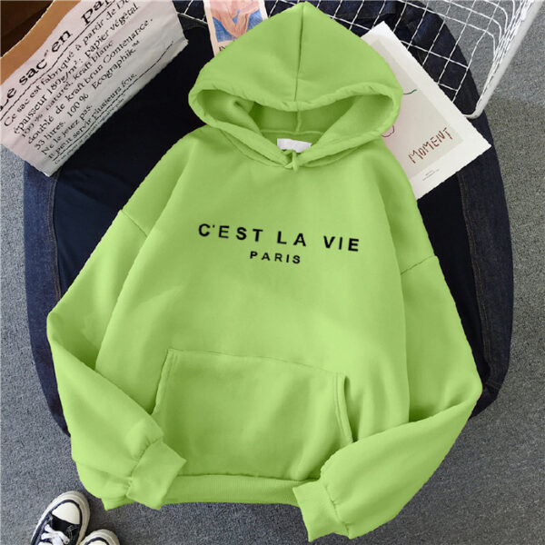 Loose Hooded Sweater Student Hoodie With Letter Print Sports Tops - Image 5