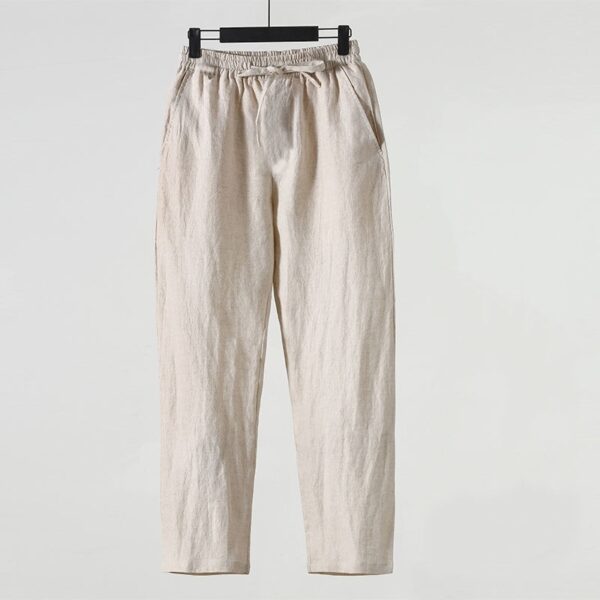 Men's Loose Plus Size Cotton And Linen Cropped Casual Pants - Image 3