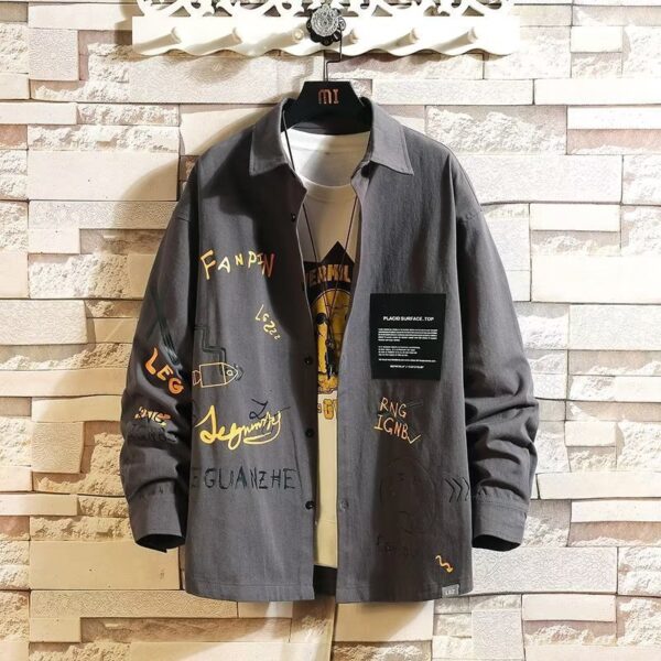 Long Sleeve Shirt Men's Loose Casual Shirt Teenagers And Students Coat - Image 5