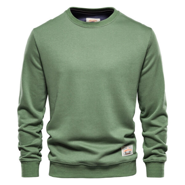 Men's Loose Round Neck Men's Sweater Solid Color Casual - Image 4