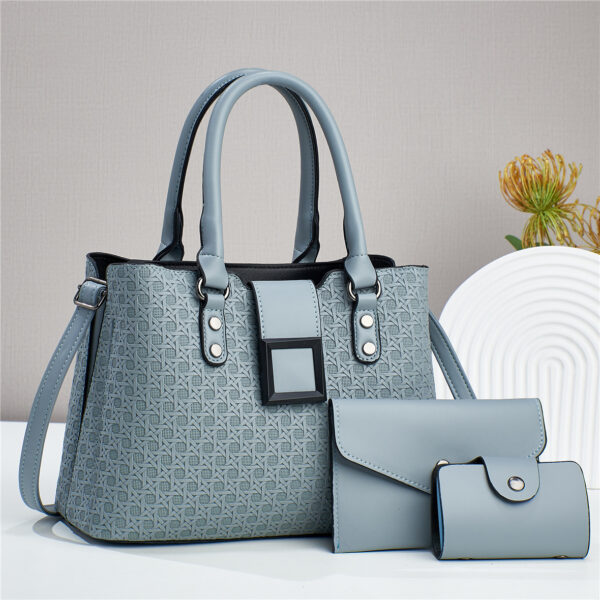 Three-piece Textured Large Capacity Women's One Shoulder Crossbody Bag - Image 4