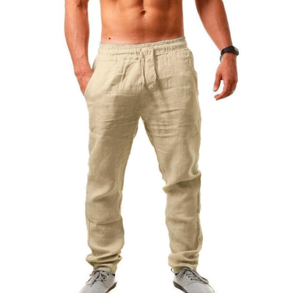 Summer Men's Breathable Linen Loose Leisure Sports Trousers - Image 2