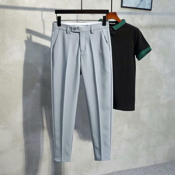 Men's Business Straight Slim Fit Plus Size Casual 9 Ankle-length Suit Pants - Image 7