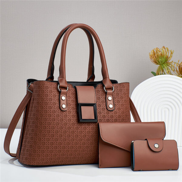 Three-piece Textured Large Capacity Women's One Shoulder Crossbody Bag - Image 2