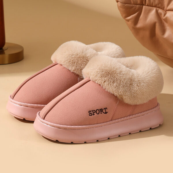 Plush Cotton Shoes For Women Winter Warm Home Slippers Outdoor Snow Boots - Image 3