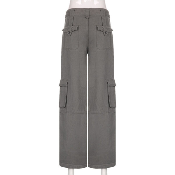 Vintage Multi Pocket Belt Casual Workwear Jeans Women