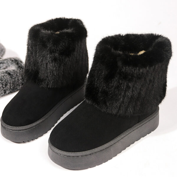 2024 Autumn And Winter Leisure Thick-soled Round Toe Furry Trousers Boots - Image 2