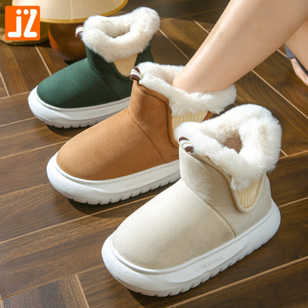 Plush All-inclusive Thick Bottom Non-slip Thick Cotton Shoes - Image 2