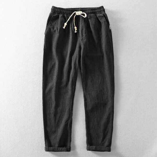Cotton And Linen Youth Plus Size Long Pants - Image 6